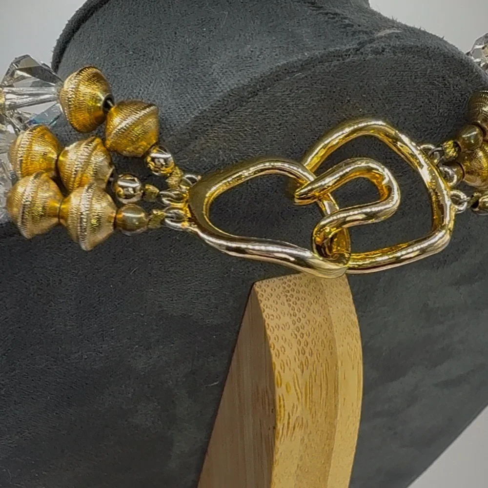 Vintage Crystal necklace with gold